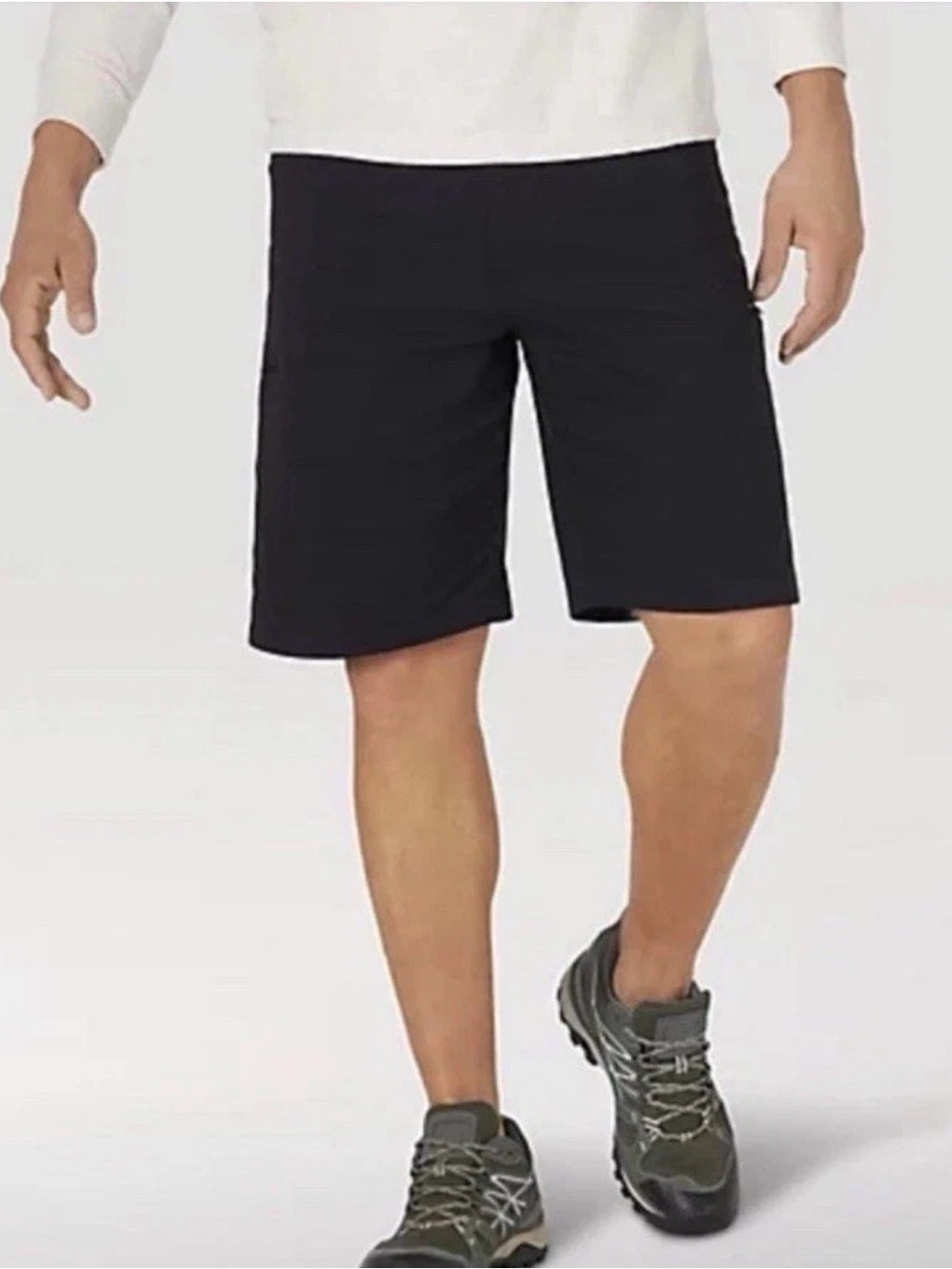 Mens WRANGLER AUTHENTICS COMFORT FLEX WAIST CARGO SHORTs Sz 36 Black